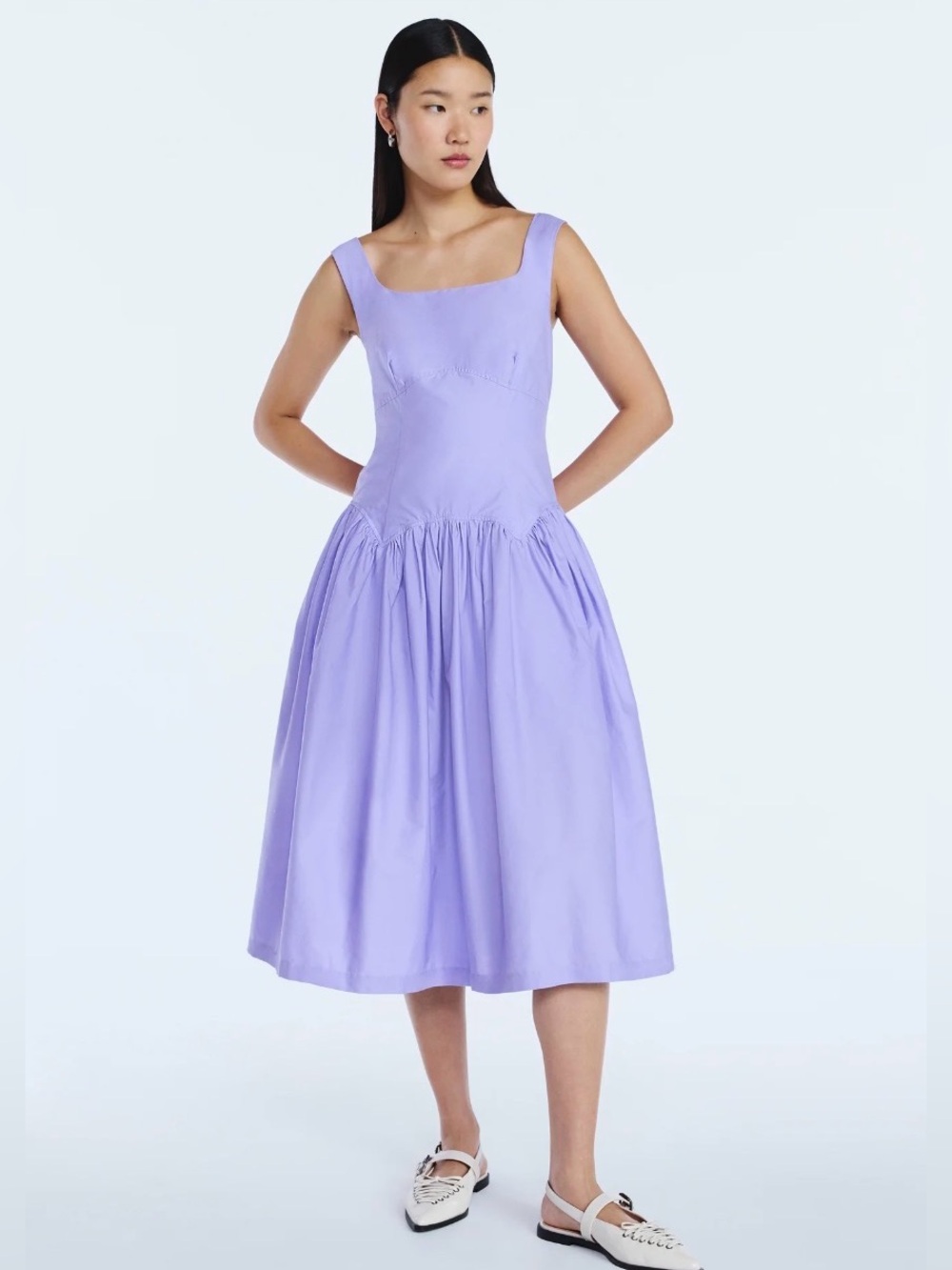 Scoop Women’s Cotton Maxi Dress with Bow Back, SizeXS